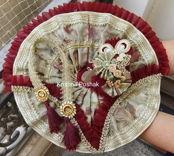 Premium Quality Beautiful Festival Collection Poshak With Heavy Mukut And Patka - 14