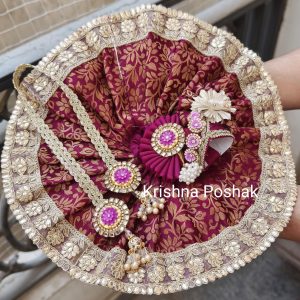 Premium Quality Beautiful Festival Collection Poshak With Heavy Mukut And Patka - 11