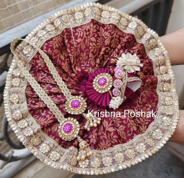 Premium Quality Beautiful Festival Collection Poshak With Heavy Mukut And Patka - 11