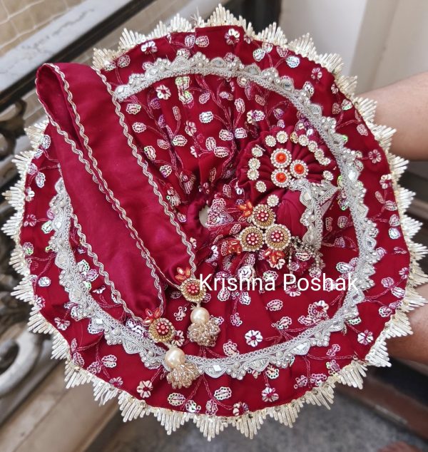 Premium Quality Beautiful Festival Collection Poshak With Heavy Mukut And Patka - 13