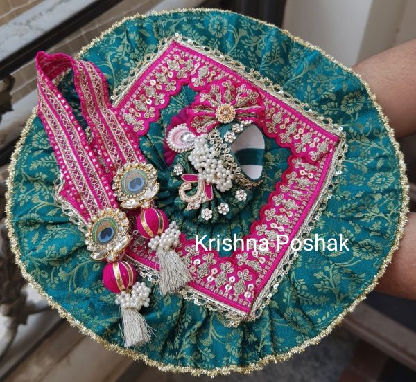 Premium Quality Beautiful Festival Collection Poshak With Heavy Mukut And Patka - 12