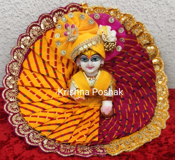 Premium Quality Beautiful Festival Collection Poshak With Heavy Mukut - 5 - Image 4