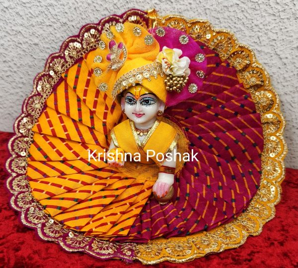 Premium Quality Beautiful Festival Collection Poshak With Heavy Mukut - 5 - Image 3