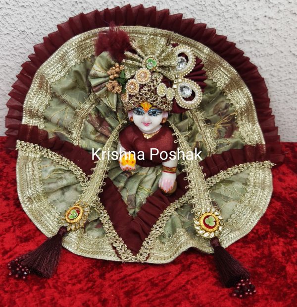 Premium Quality Beautiful Festival Collection Poshak With Heavy Mukut And Patka - 14 - Image 4
