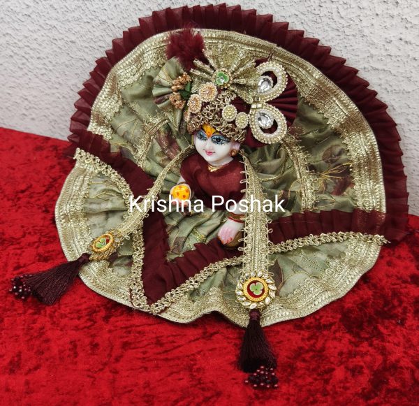 Premium Quality Beautiful Festival Collection Poshak With Heavy Mukut And Patka - 14 - Image 3