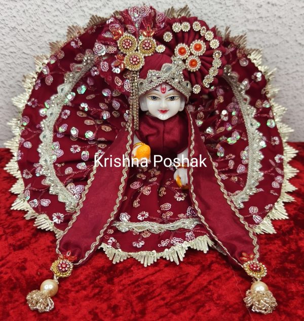 Premium Quality Beautiful Festival Collection Poshak With Heavy Mukut And Patka - 13 - Image 4