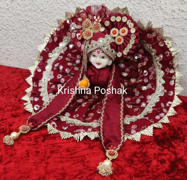 Premium Quality Beautiful Festival Collection Poshak With Heavy Mukut And Patka - 13 - Image 3