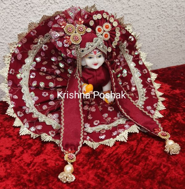 Premium Quality Beautiful Festival Collection Poshak With Heavy Mukut And Patka - 13 - Image 2