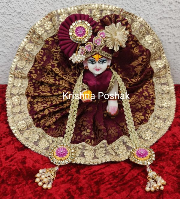 Premium Quality Beautiful Festival Collection Poshak With Heavy Mukut And Patka - 11 - Image 4