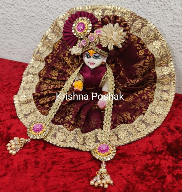 Premium Quality Beautiful Festival Collection Poshak With Heavy Mukut And Patka - 11 - Image 3