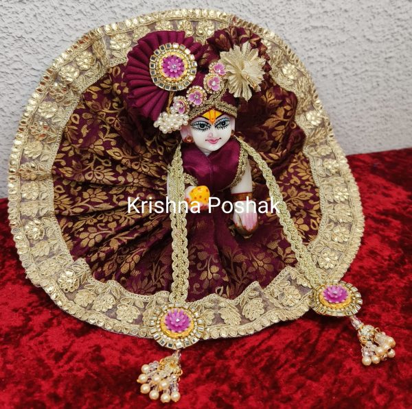 Premium Quality Beautiful Festival Collection Poshak With Heavy Mukut And Patka - 11 - Image 2
