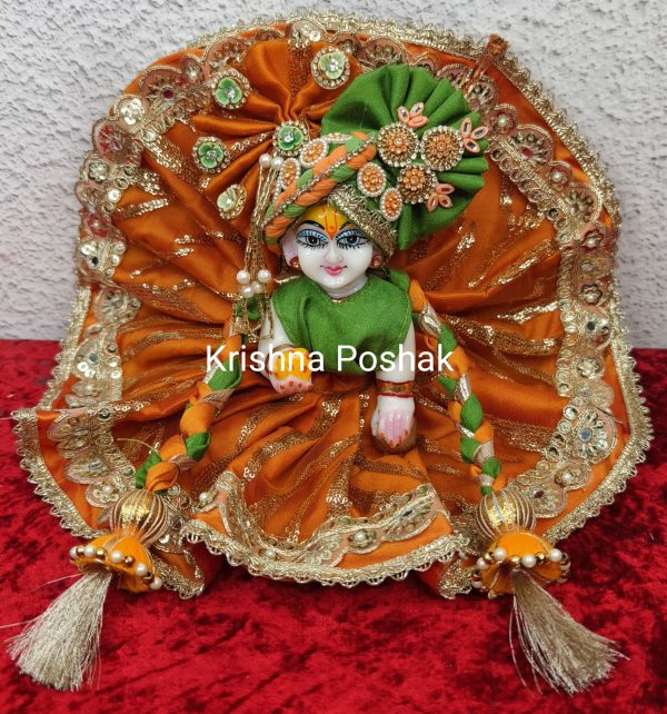 Premium Quality Beautiful Festival Collection Poshak With Heavy Mukut And Patka - 15 - Image 4