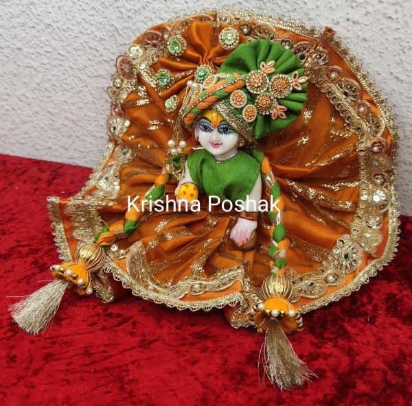 Premium Quality Beautiful Festival Collection Poshak With Heavy Mukut And Patka - 15 - Image 3