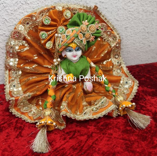 Premium Quality Beautiful Festival Collection Poshak With Heavy Mukut And Patka - 15 - Image 2