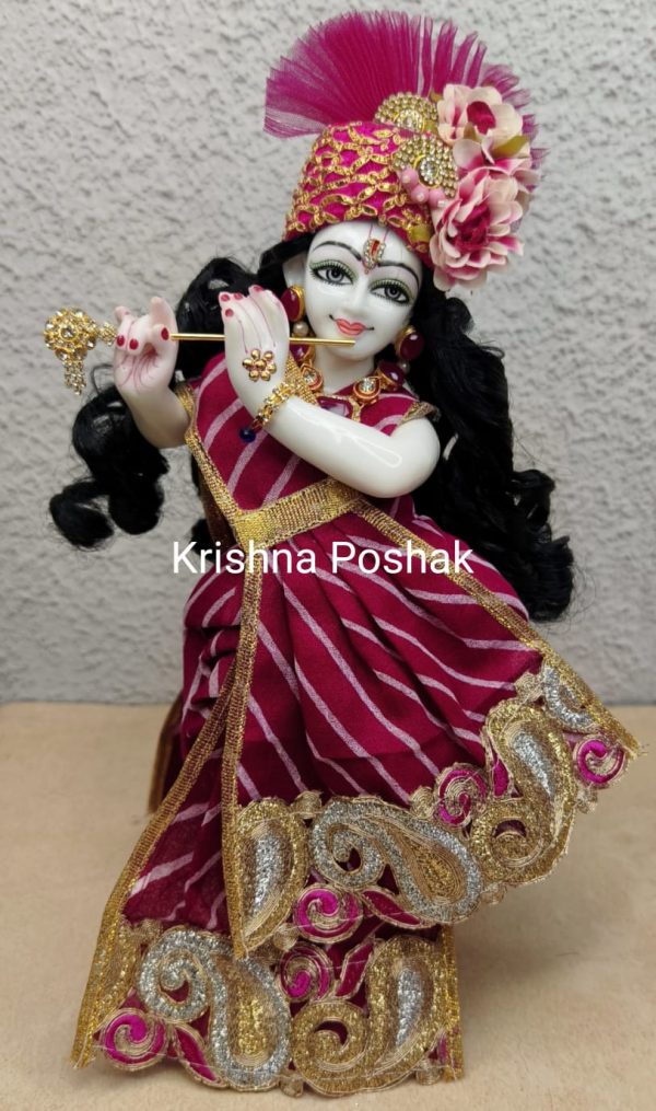 Radha Krishna Fancy Dress with Mukut - Premium Quality Dress set R5 - Image 4