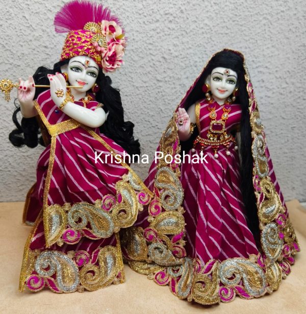 Radha Krishna Fancy Dress with Mukut - Premium Quality Dress set R5 - Image 2