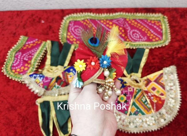 Radha Krishna Fancy Dress with Mukut - Premium Quality Dress set R4 - Image 5