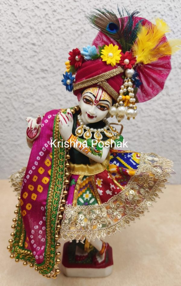Radha Krishna Fancy Dress with Mukut - Premium Quality Dress set R4 - Image 4