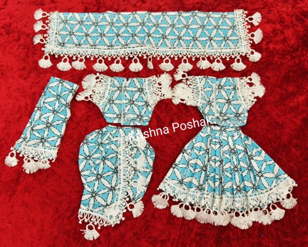 Radha Krishna Summer Collection Dress with Mukut - Premium Quality Dress set R2 - Image 4