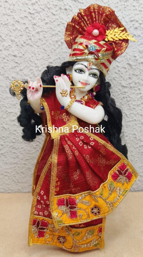 Radha Krishna Fancy Dress with Mukut - Premium Quality Dress set R7 - Image 4