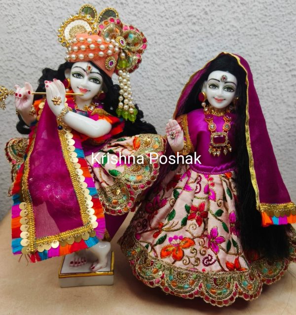 Radha Krishna Fancy Dress with Mukut - Premium Quality Dress set R8