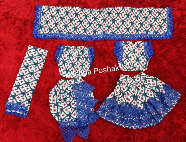 Radha Krishna Summer Collection Dress with Mukut - Premium Quality Dress set R3