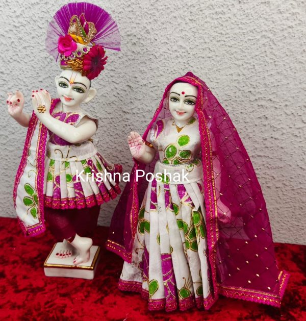 Radha Krishna Fancy Dress with Mukut - Premium Quality Dress set R9 - Image 4
