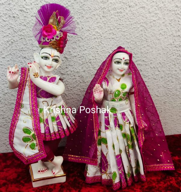 Radha Krishna Fancy Dress with Mukut - Premium Quality Dress set R9 - Image 3