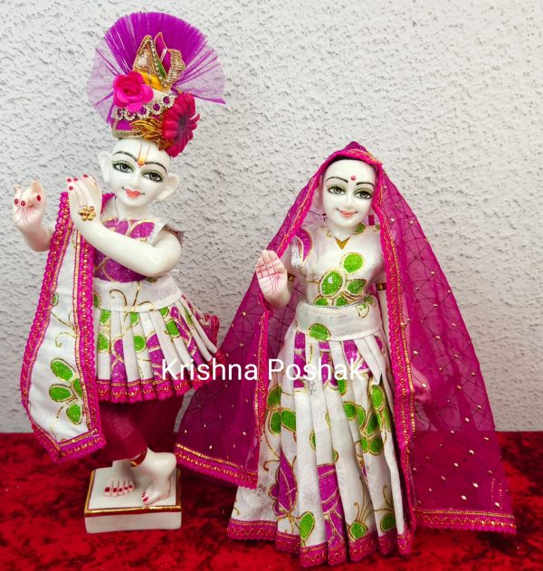 Radha Krishna Fancy Dress with Mukut - Premium Quality Dress set R9