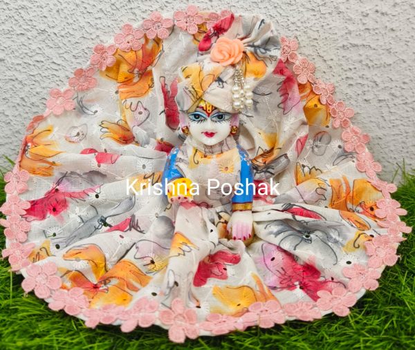 "Divine Summer Charm: Washable Poshak With Mukut for Laddu Gopalji" - N6