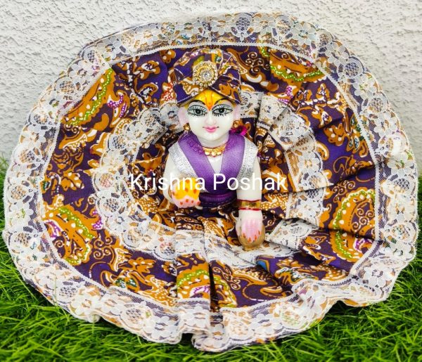 "Divine Summer Charm: Washable Poshak With Mukut for Laddu Gopalji" - N8