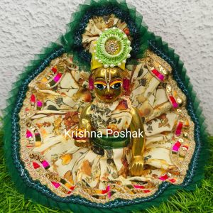 "Divine Summer Charm: Washable Poshak With Mukut for Laddu Gopalji"- N3