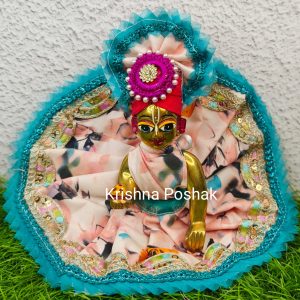 "Divine Summer Charm: Washable Poshak With Mukut for Laddu Gopalji"- N4
