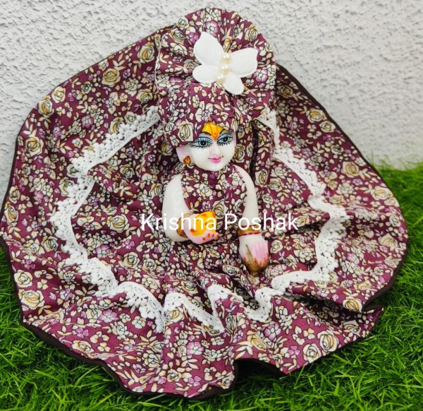 "Divine Summer Charm: Washable Poshak With Mukut for Laddu Gopalji"- N1 - Image 4