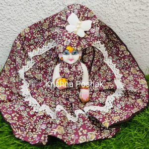 "Divine Summer Charm: Washable Poshak With Mukut for Laddu Gopalji"- N1