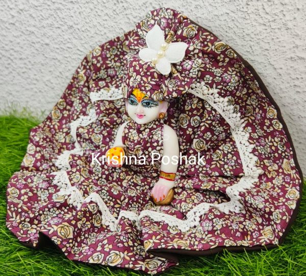 "Divine Summer Charm: Washable Poshak With Mukut for Laddu Gopalji"- N1 - Image 2