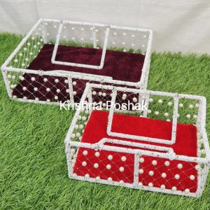 B - 8 Janmashthami Special Beautiful Pearl Basket For Laddu Gopalji