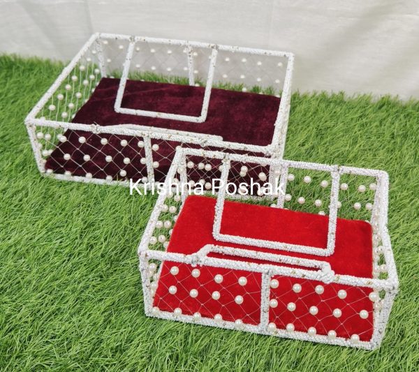 B - 8 Janmashthami Special Beautiful Pearl Basket For Laddu Gopalji