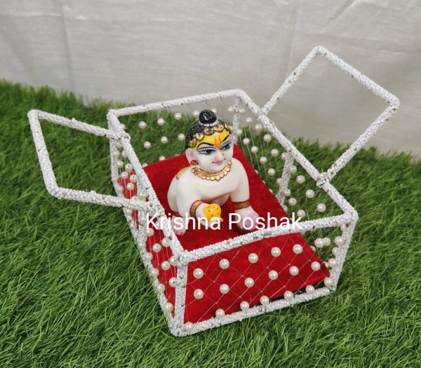 B - 8 Janmashthami Special Beautiful Pearl Basket For Laddu Gopalji - Image 3