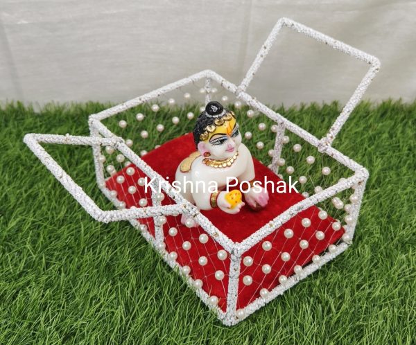 B - 8 Janmashthami Special Beautiful Pearl Basket For Laddu Gopalji - Image 4