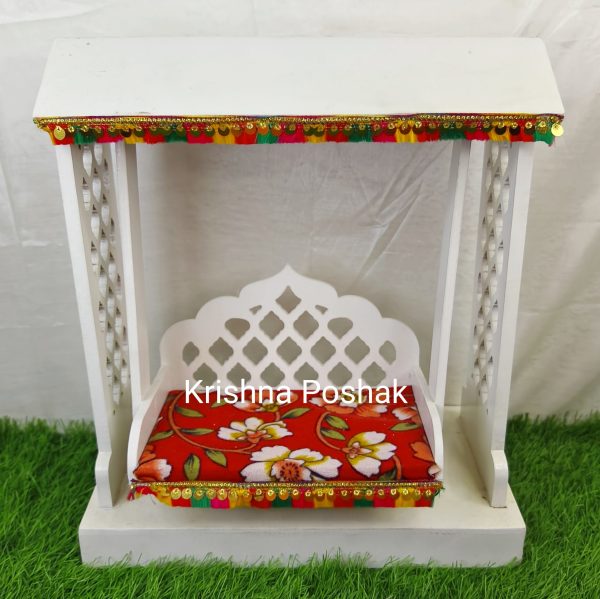 C - 5 Janmashthami Special Pure Wood Jhula For Laddu Gopalji