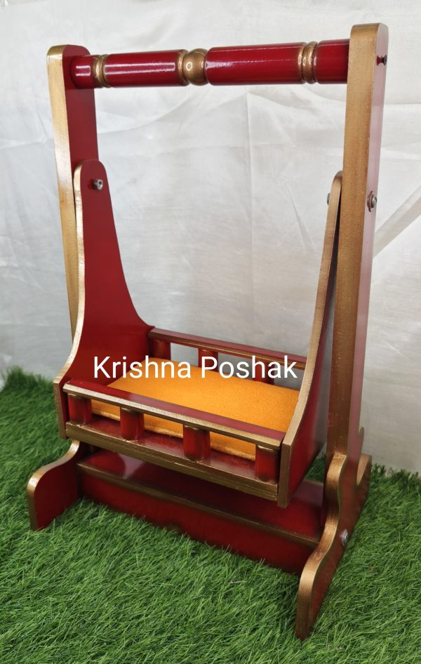C - 7 Janmashthami Special Pure Wood Palna For Laddu Gopalji - Image 3