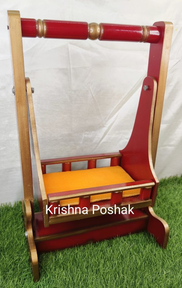 C - 7 Janmashthami Special Pure Wood Palna For Laddu Gopalji - Image 2