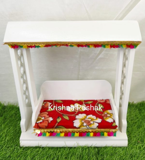 C - 6 Janmashthami Special Pure Wood Jhula For Laddu Gopalji - Image 2