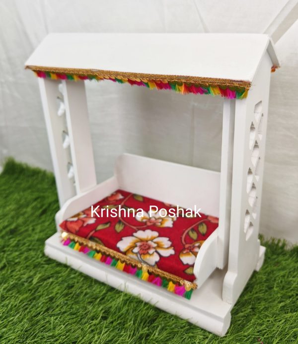 C - 6 Janmashthami Special Pure Wood Jhula For Laddu Gopalji - Image 5