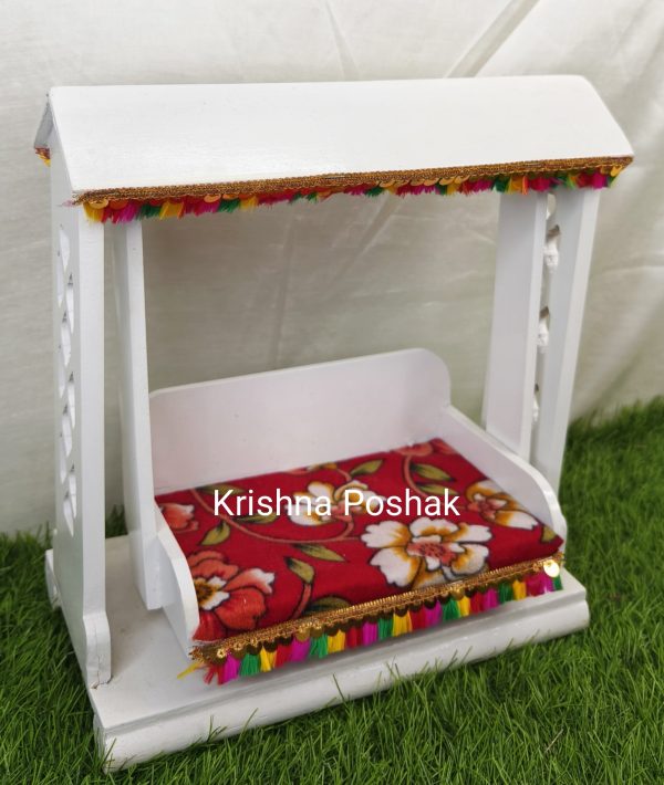 C - 6 Janmashthami Special Pure Wood Jhula For Laddu Gopalji - Image 3