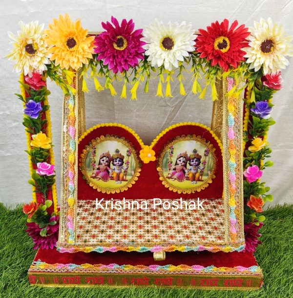 A-2 Janmashthami Special Beautiful Double Sitting Jhula For Laddu Gopalji - Image 4