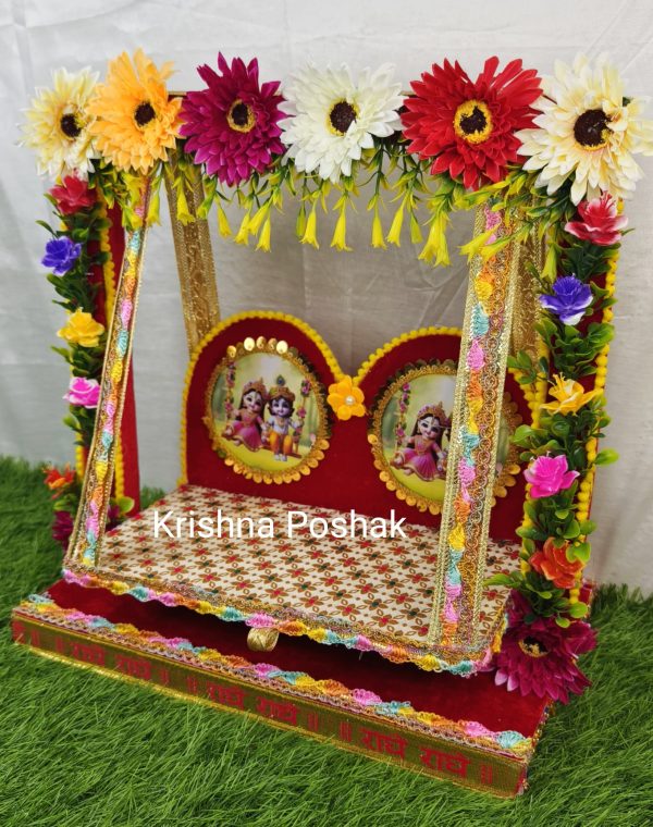 A-2 Janmashthami Special Beautiful Double Sitting Jhula For Laddu Gopalji - Image 3