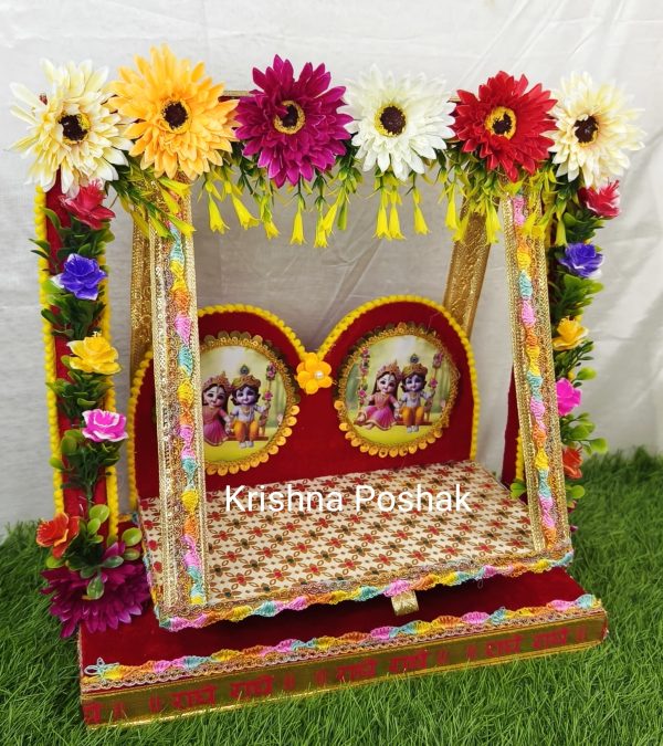 A-2 Janmashthami Special Beautiful Double Sitting Jhula For Laddu Gopalji - Image 2