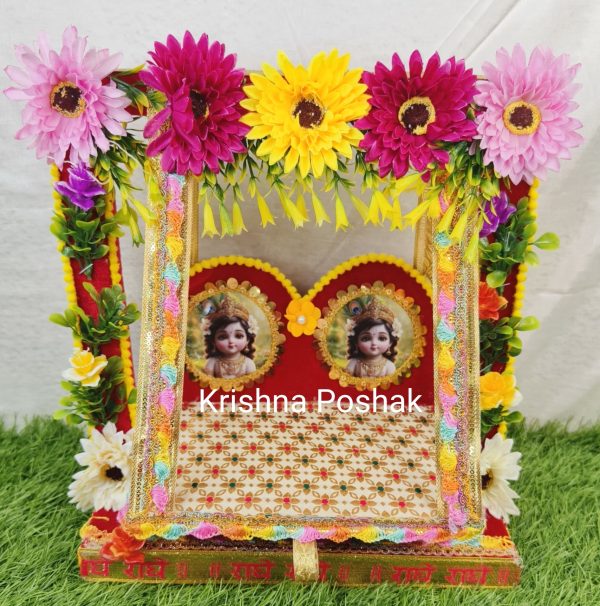 A-7 Janmashthami Special Beautiful Double Sitting Jhula For Laddu Gopalji - Image 5